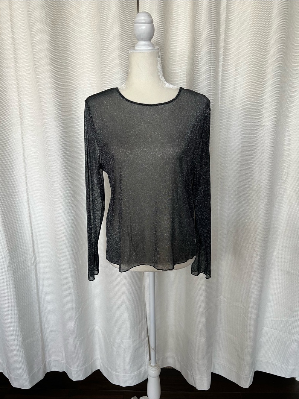 Victoria's Secret Black Sheer Long-Sleeve Top